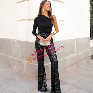 BLOGGERS FAV ZARA HIGH WAISTED FLARED SEQUIN PANTS